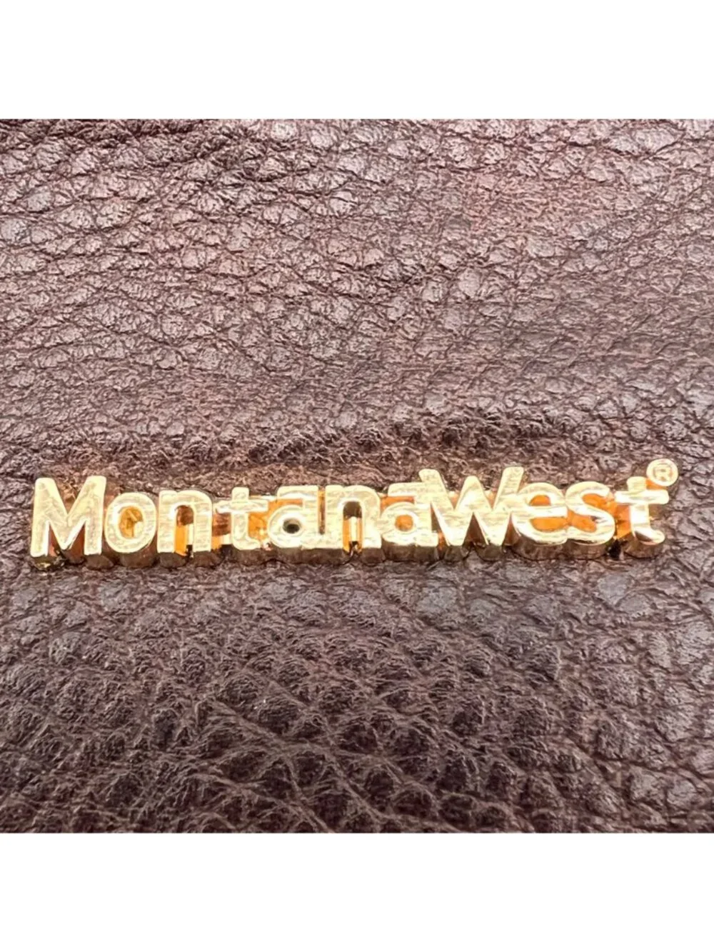 Montana West Brown Faux Leather Crossbody Bag Gold Accents Zippered Compartments - Picture 4 of 14